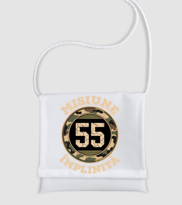 Misiune împlinită 55 model alb pe tricou