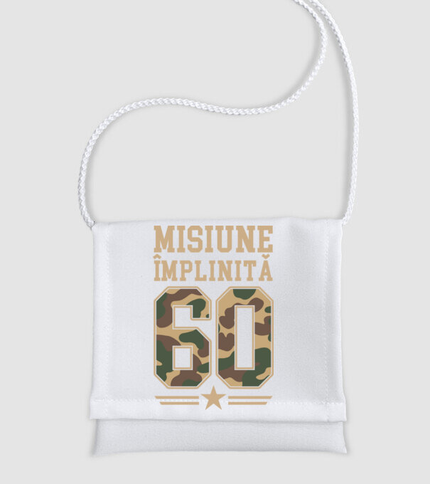 Misiune împlinită 60 model alb pe tricou