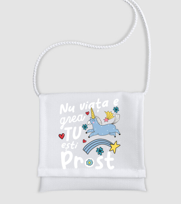 Nu viața e grea, tu ești prost model alb pe tricou