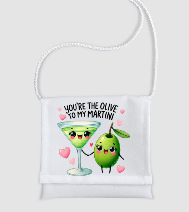 Olive to my Martini model alb pe tricou