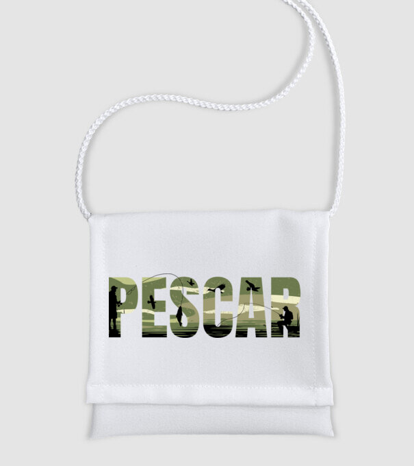 PESCAR model alb pe tricou