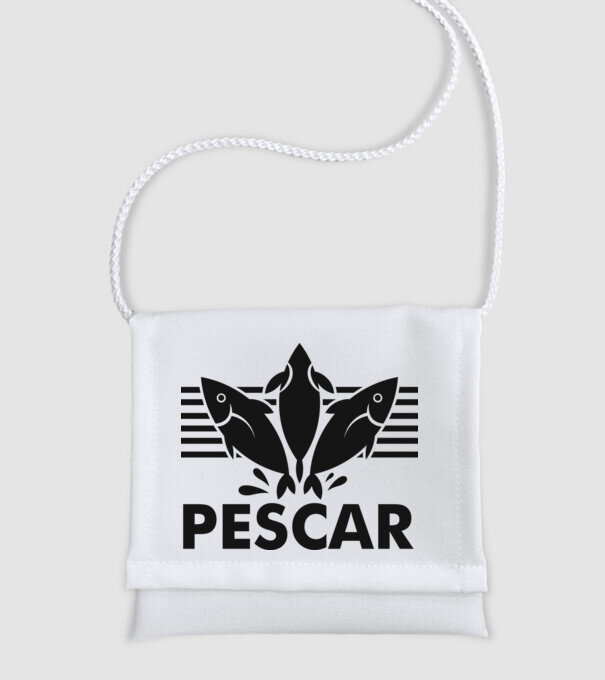 Pescar original model alb pe tricou
