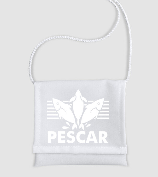 Pescar original model alb pe tricou