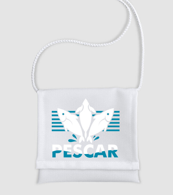 Pescar original model alb pe tricou