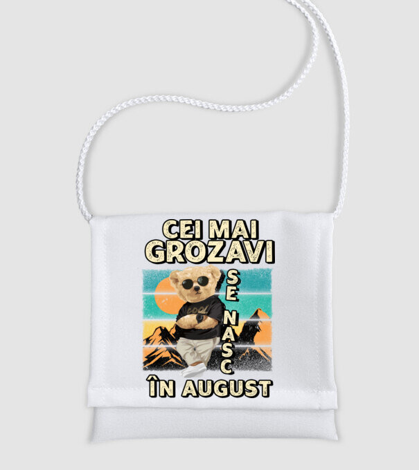 RETRO teddy AUGUST model alb pe tricou