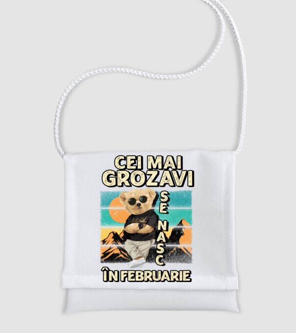 RETRO teddy FEBRUARIE model alb pe tricou