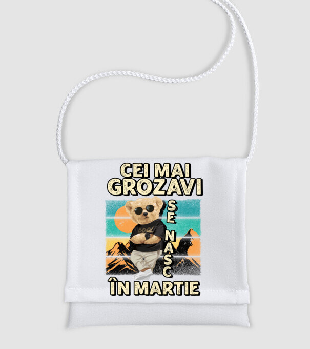 RETRO teddy MARTIE model alb pe tricou