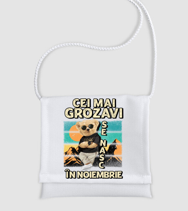 RETRO teddy NOIEMBRIE model alb pe tricou