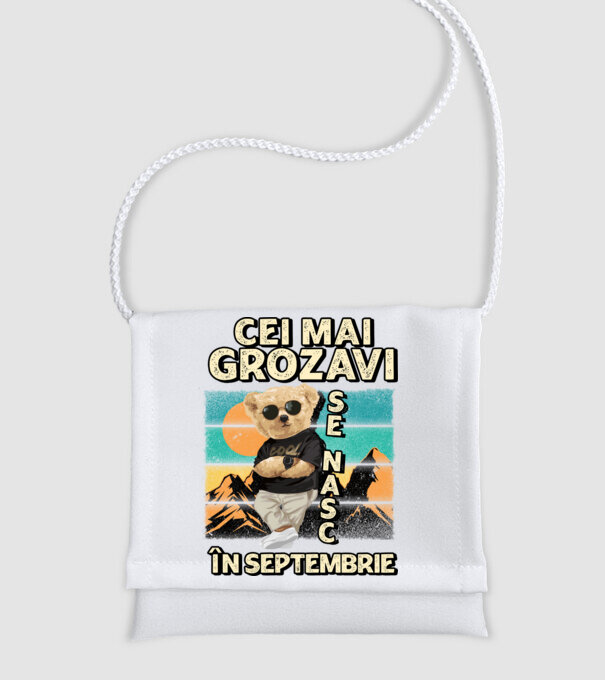 RETRO teddy SEPTEMBRIE model alb pe tricou