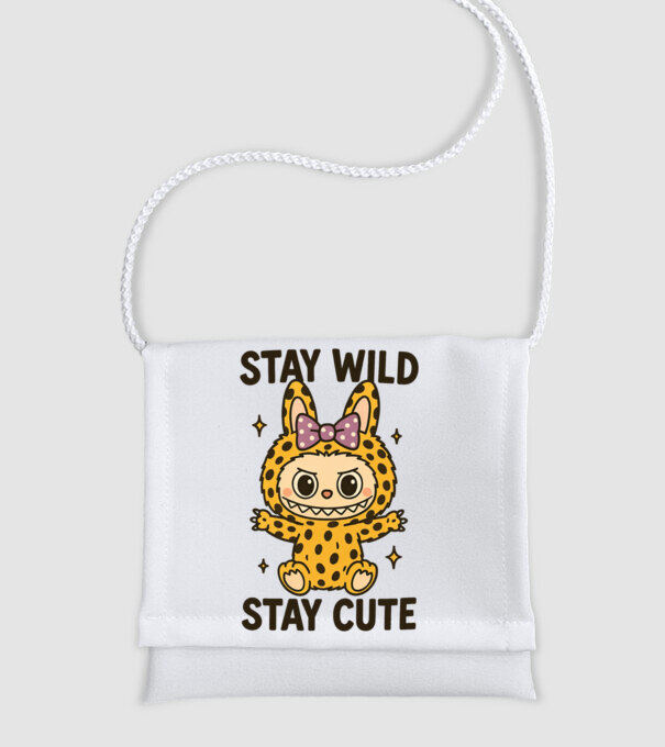 Stay wild - Labubu model alb pe tricou