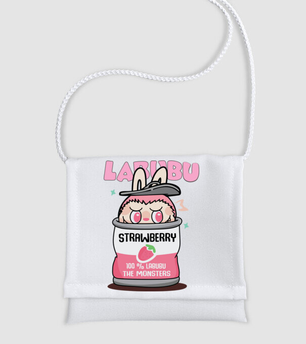 Strawberry Labubu model alb pe tricou
