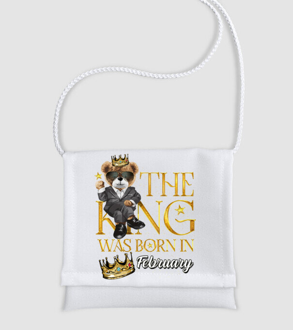 The king was born int FEBRUARY model alb pe tricou
