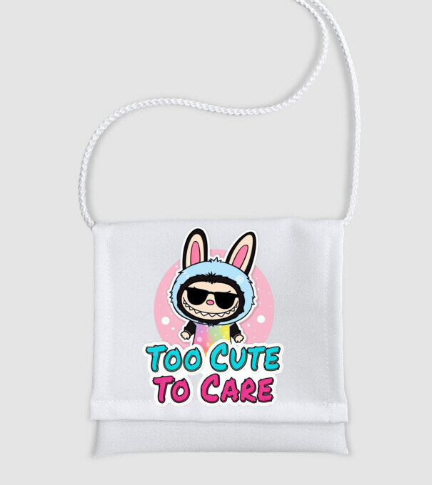 Too cute to care model alb pe tricou