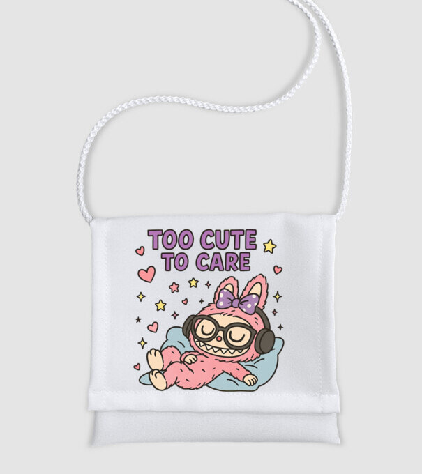 Too cute to care model alb pe tricou