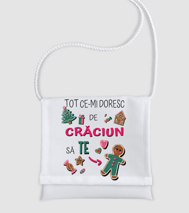 Tot ce-mi doresc de Crăciun să TE om alb model alb pe tricou