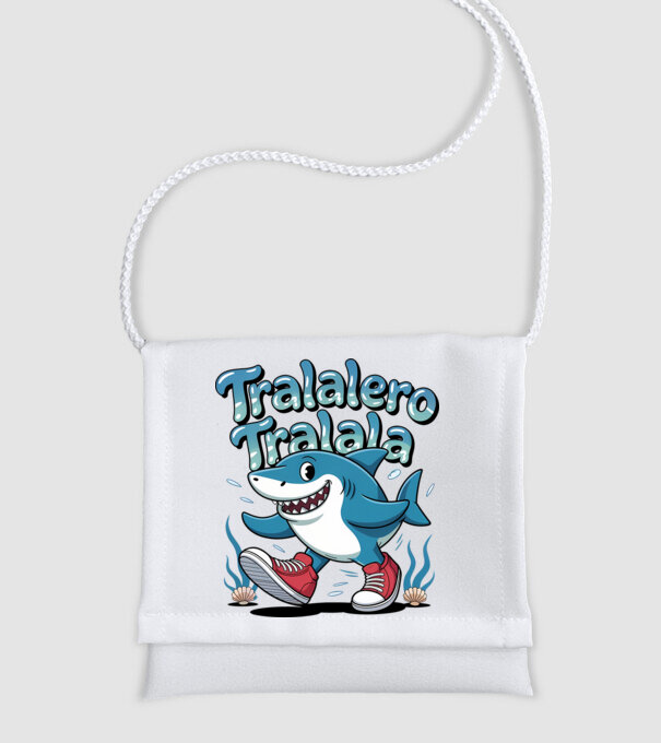 Tralalero Tralala drăguț model alb pe tricou