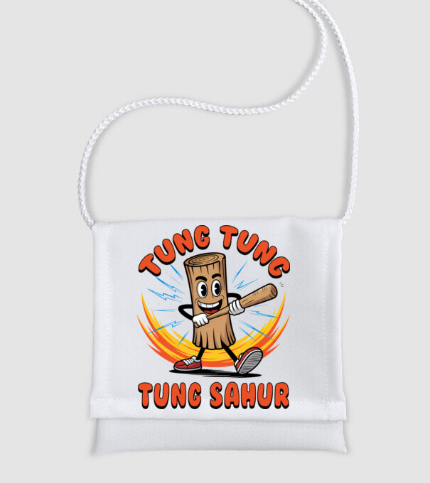 Tung Tung Tung Sahur drăguț model alb pe tricou