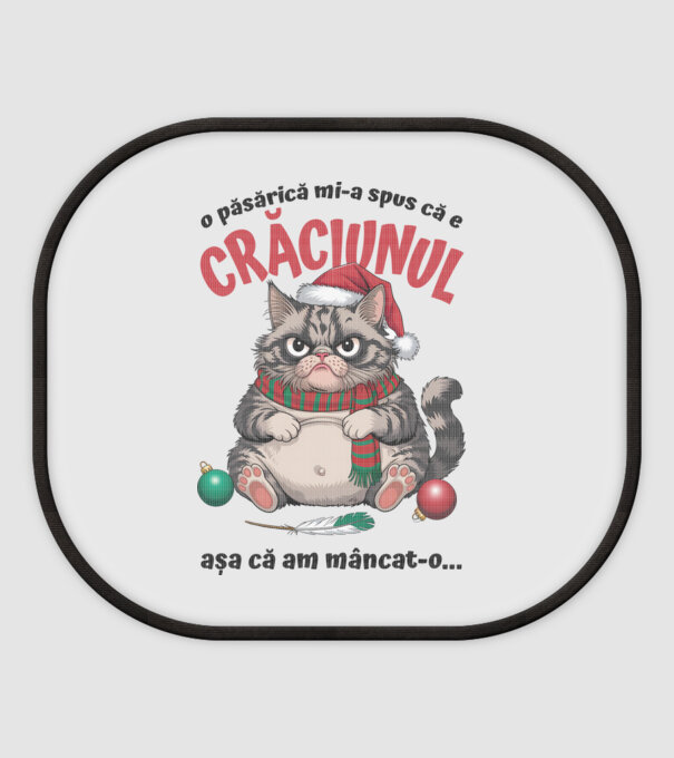 Am mâncat pasărea Crăciun pisică Alb model alb pe tricou