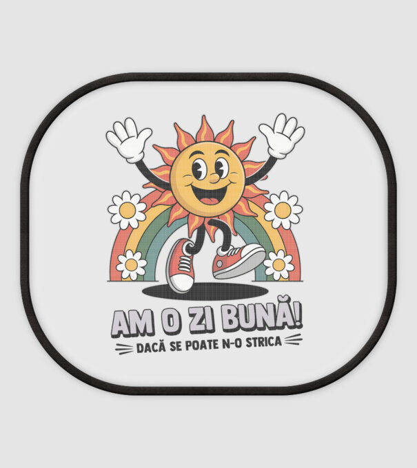 Am o zi bună! model alb pe tricou