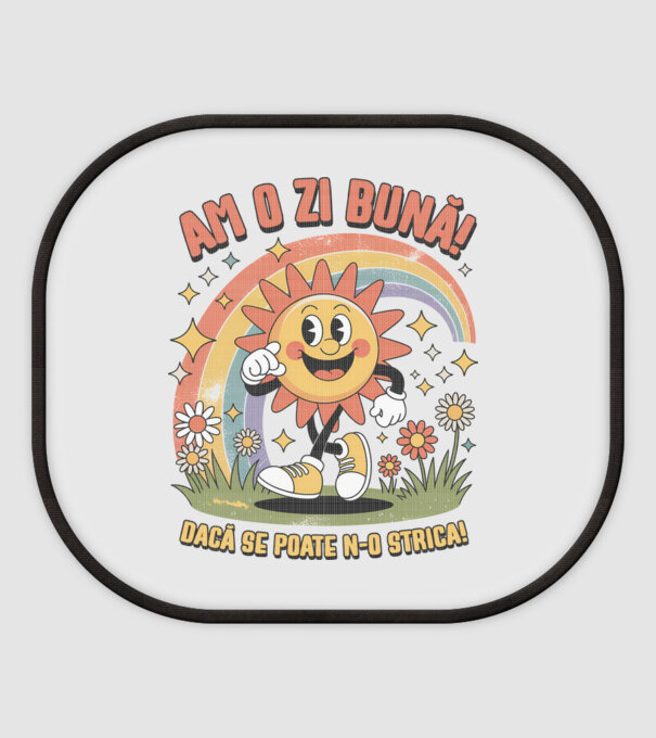Am o zi bună! model alb pe tricou