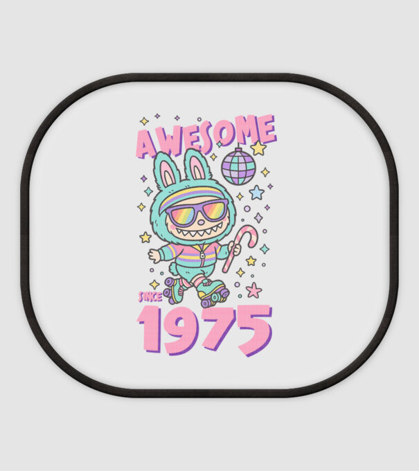 Awesome since 1975 - Labubu model alb pe tricou