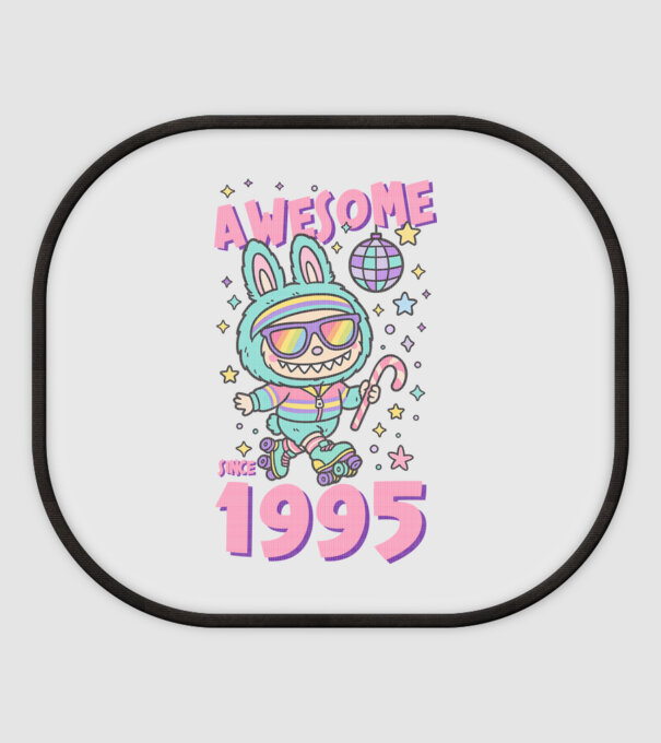Awesome since 1995 - Labubu model alb pe tricou