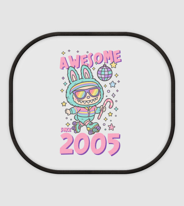Awesome since 2005 - Labubu model alb pe tricou