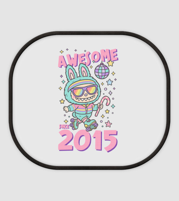 Awesome since 2015 - Labubu model alb pe tricou
