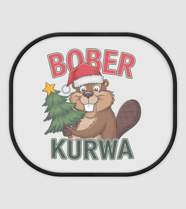 Bober kurwa Christmas model alb pe tricou