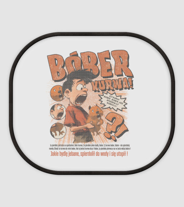 Bobr Kurwa comic model alb pe tricou
