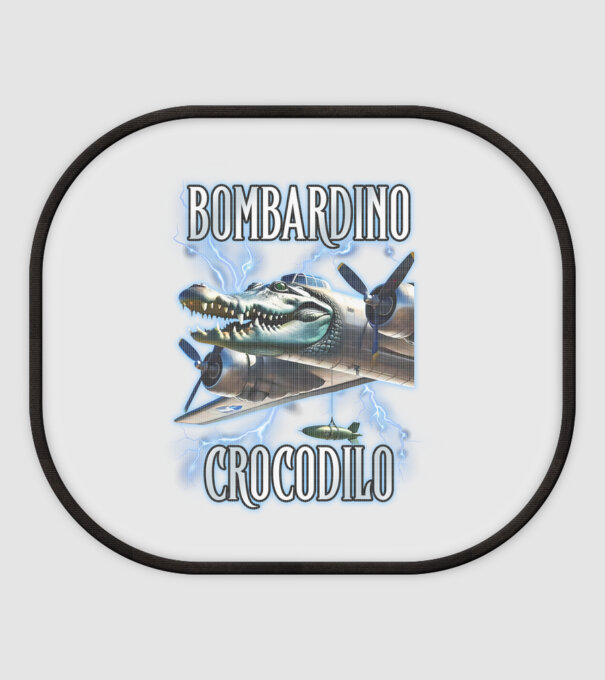 Bombardino Crocodilo model alb pe tricou
