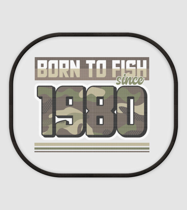 Born to fish since 1980 model alb pe tricou