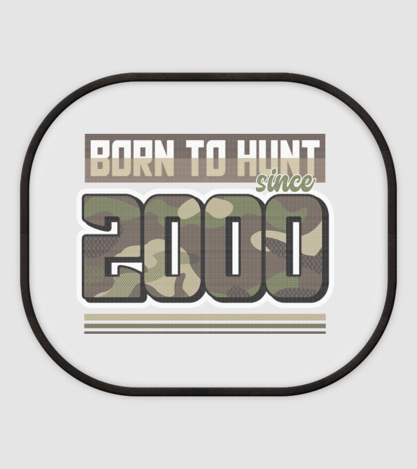 Born to hunt since 2000 model alb pe tricou
