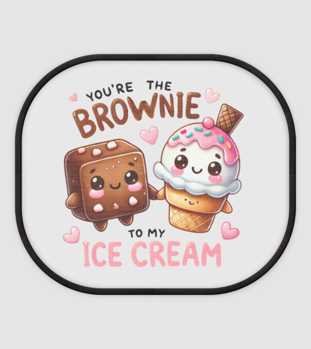 Brownie to my Ice Cream model alb pe tricou