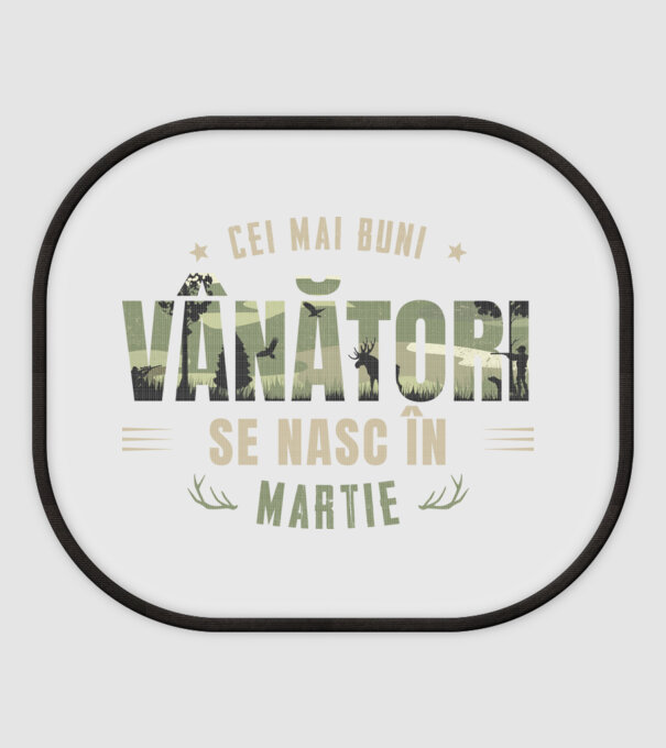 Cei mai buni vânători se nasc în martie model alb pe tricou