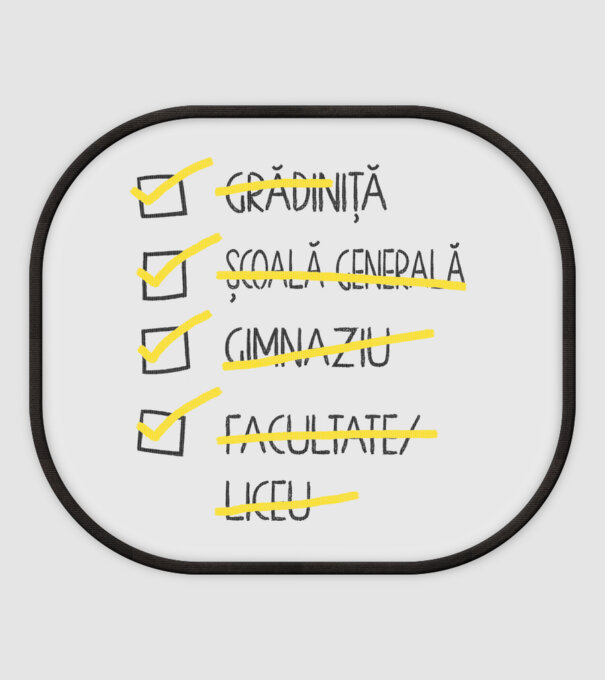 Cheklist educație - Facultate alb model alb pe tricou