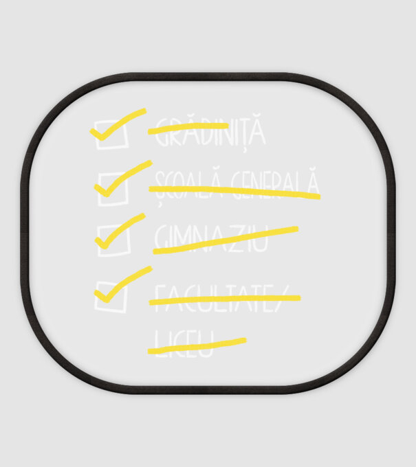 Cheklist educație - Facultate negru model alb pe tricou