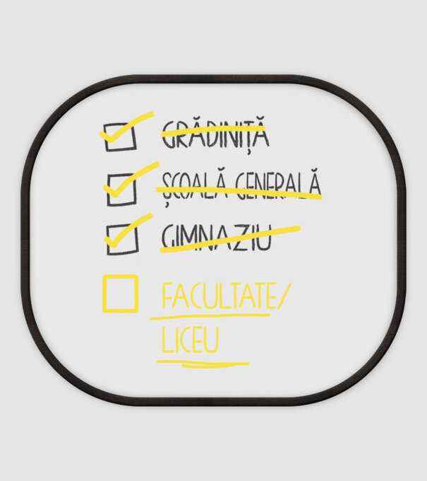 Cheklist educație - Gimnaziu alb model alb pe tricou