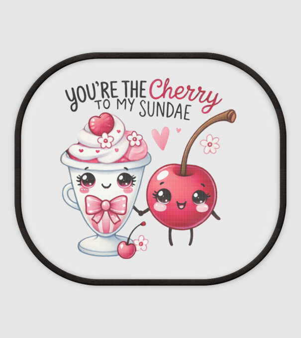 Cherry to my Sunday model alb pe tricou