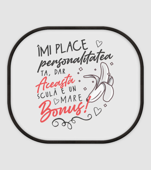 Dar această sculă e un mare bonus! model alb pe tricou