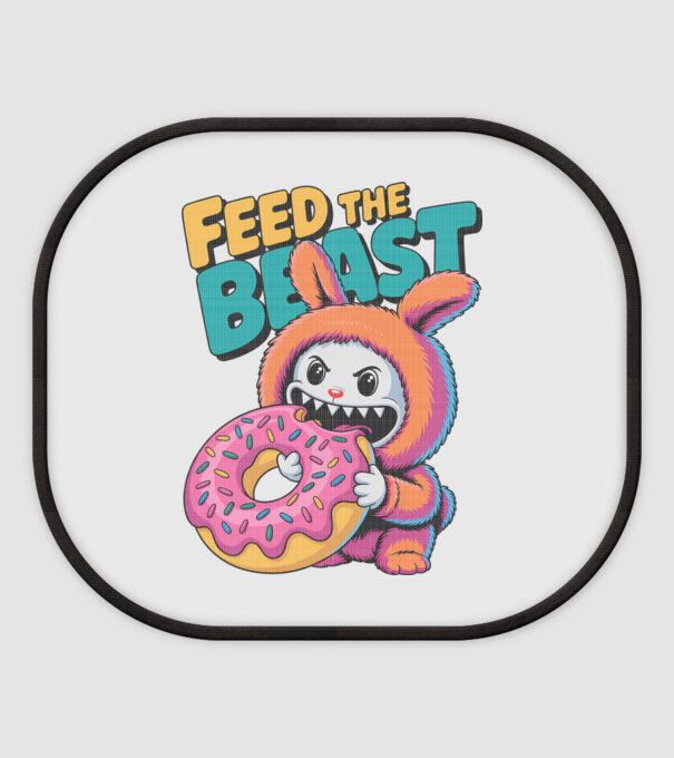 Feed the beast model alb pe tricou