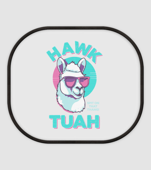 Hawk tuah llama retro sunglasses model alb pe tricou