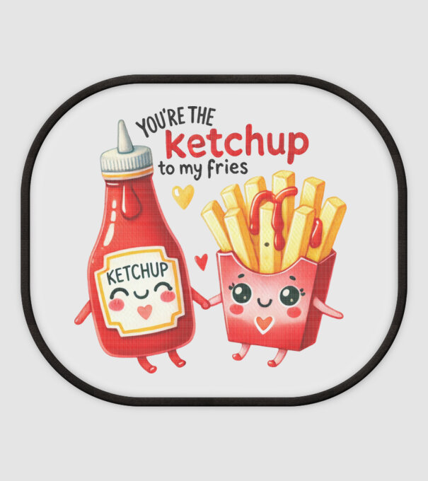 Ketchup to my Fries model alb pe tricou