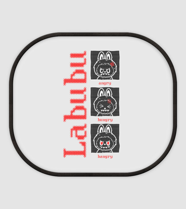 Labubu moods model alb pe tricou