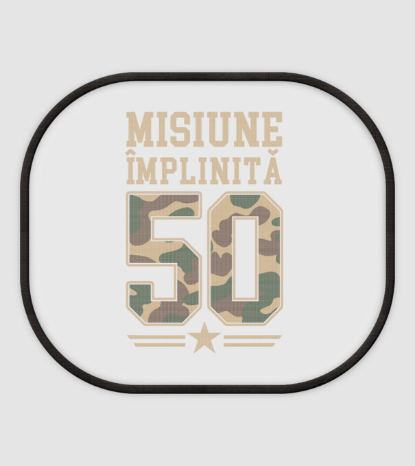 Misiune împlinită 50 model alb pe tricou