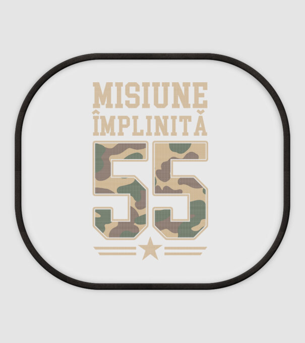 Misiune împlinită 55 model alb pe tricou