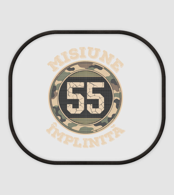 Misiune împlinită 55 model alb pe tricou