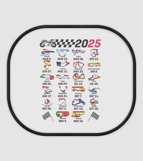 MOTOGP 25 CALENDAR alb model alb pe tricou