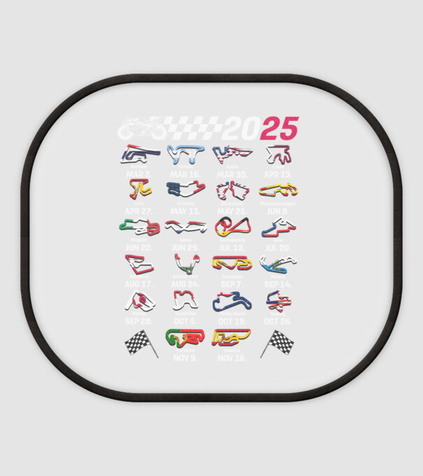 MOTOGP 25 CALENDAR Negru model alb pe tricou