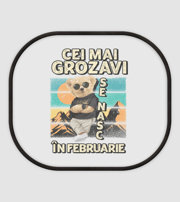 RETRO teddy FEBRUARIE model alb pe tricou